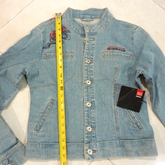 VINTAGE 90S MARITHE GIRBAUD WOMENS TRUCKER JEANS JACKET SIZE L BLUE VTG NEW - Picture 5 of 6